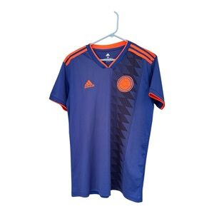 Adidas 2018‎ Away Colombia Blue and Orange Soccer Jersey Men’s Medium.